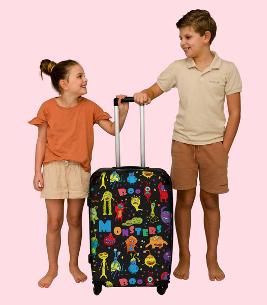 Bagage à main Valise avec 4 roues et serrure TSA (Monstre - Couleurs - Enfants - Espace)