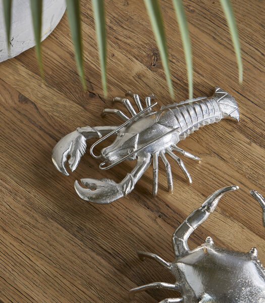 Ocean Lobster beeldje Zilver - Kreeft staand dierenbeeldje