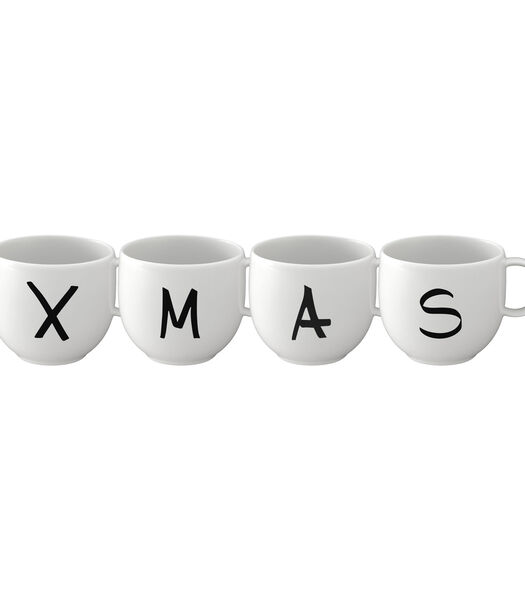 Mug set XMAS 4pcs. Letters