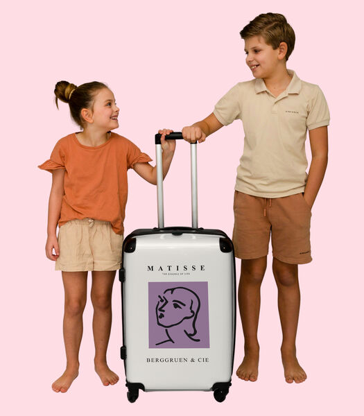 Handbagage Koffer met 4 wielen en TSA slot (Kunst - Matisse - Line art - Vrouw - Paars)