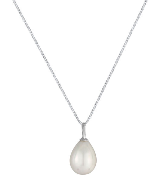 Collier Perle De Coquillage Classique En 925/1000 Argent Massif