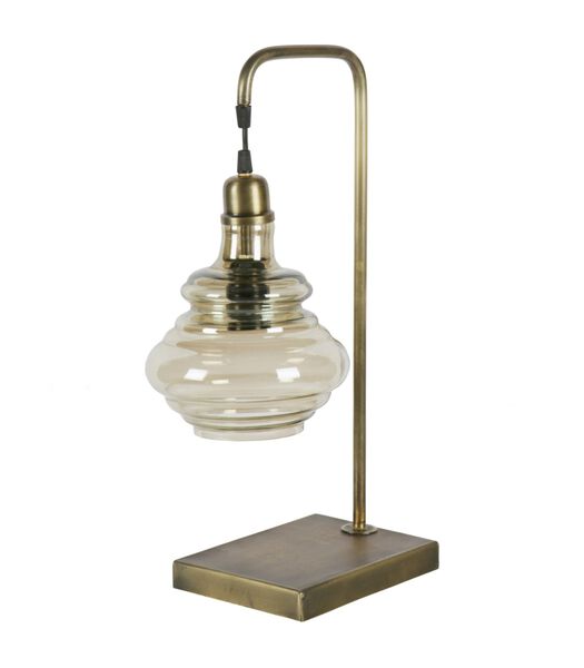 Obvious Tafellamp  - Glas/Metaal - Antique Brass - 49x20x16