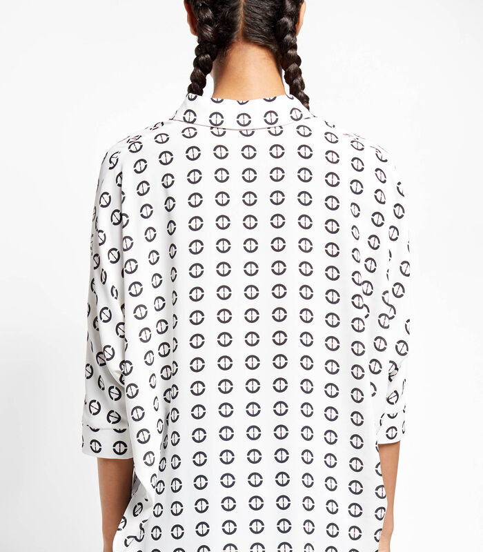 Wit overhemd loose fit met print CARAIGLE image number 2