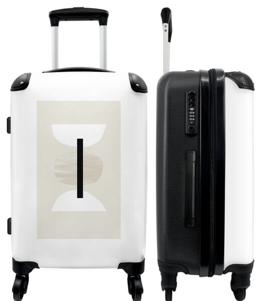 Handbagage Koffer met 4 wielen en TSA slot (Abstract - Beige - Vormen - Kunst)