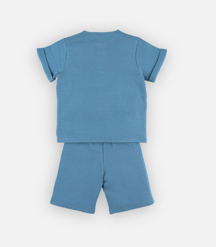 2-delige blauwe pyjama uit bio jersey image number 1