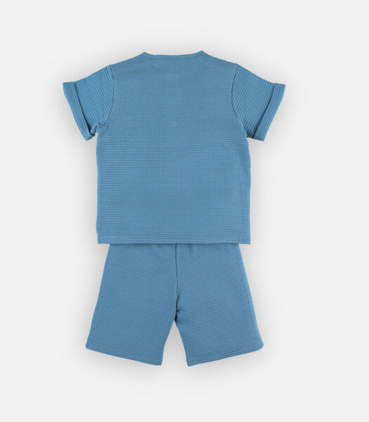 2-delige blauwe pyjama uit bio jersey