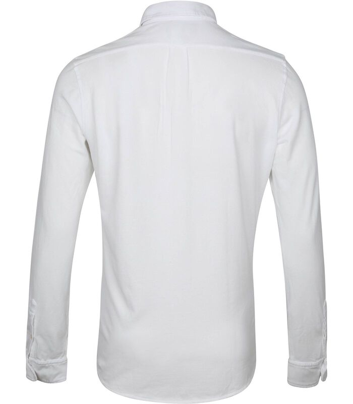 Profuomo Chemise Garment Dyed Col Américain Blanc image number 4