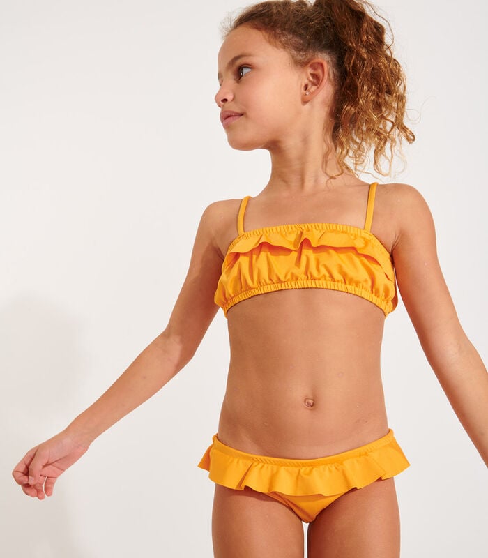 Mini Tati Azalea oranje bikini met ruchesvoor meisjes image number 2