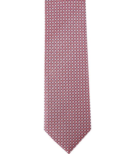 Cravate Soie Carreaux Rouge F91-5