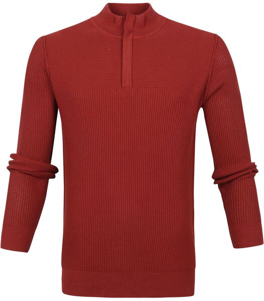 Suitable Pull-over George Demi-Zip Rouille