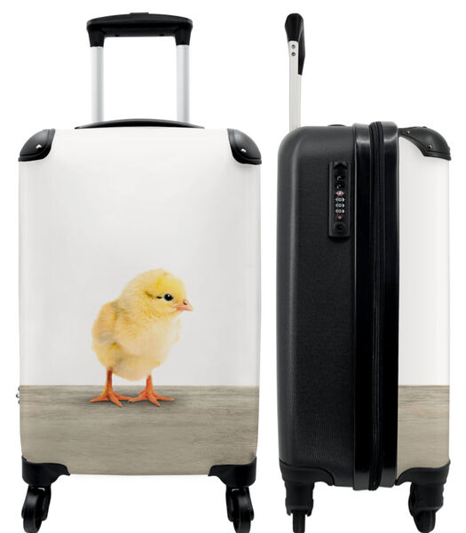 Valise spacieuse avec 4 roues et serrure TSA (Petit poulet - Jaune - Enfants)