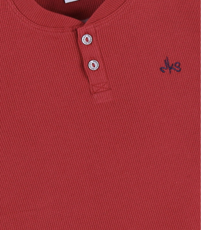 Henley t-shirt met lange mouwen, rood image number 2