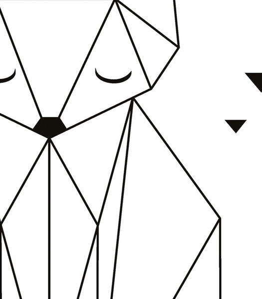 ORIGAMI - Affiche encadrée - Renard (géométrique)