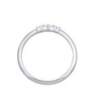 Ring Dames Verlovingsring Rechthoekig Filigraan Met Topaas En Diamant (0.03 Ct.) In 925 Sterling Zilver image number 2