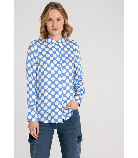 Viscose blouse met grote, lichtgekleurde stippen