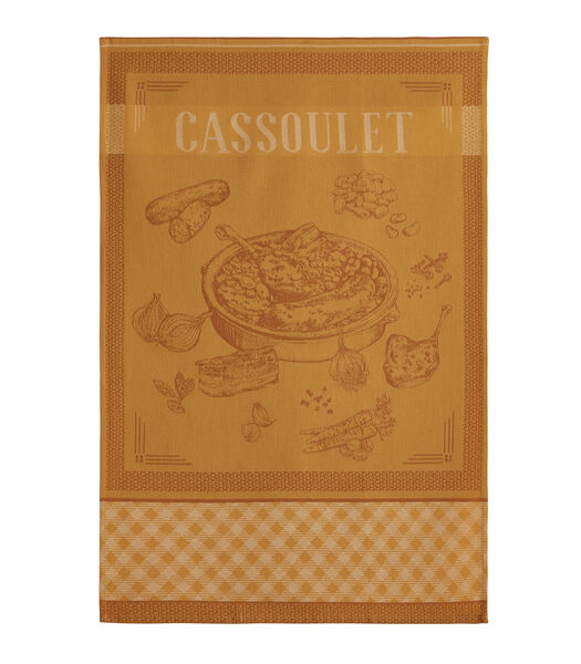 Torchon imprimé en jacquard de coton, CASSOULET