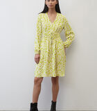 Mini-jurk met V-hals en print all-over image number 1