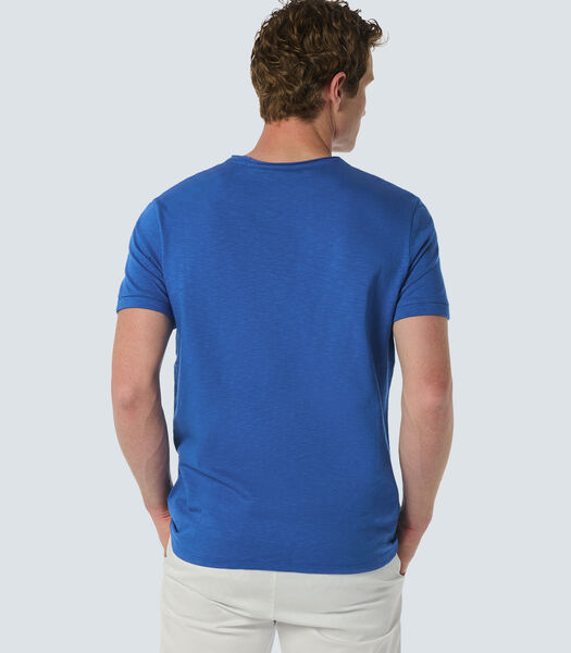 T-shirt à col rond avec revers aux manches et impression discrète du logo Male