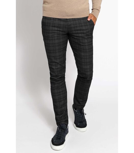 Suitable Chino Pico A Carreaux Anthracite