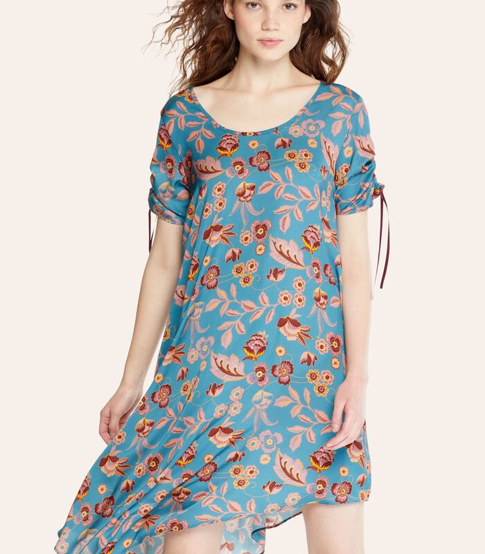 Asymmetrische jurk ROSAFA met bloemenprint image number 2