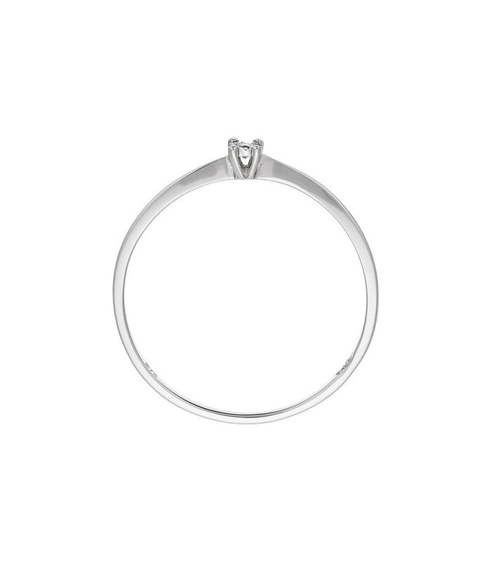 Ring 'Solitaire Pure' witgoud en diamanten image number 4