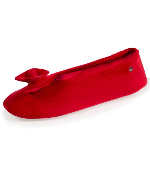 Chaussons Ballerines Femme Grand Nœud Rouge