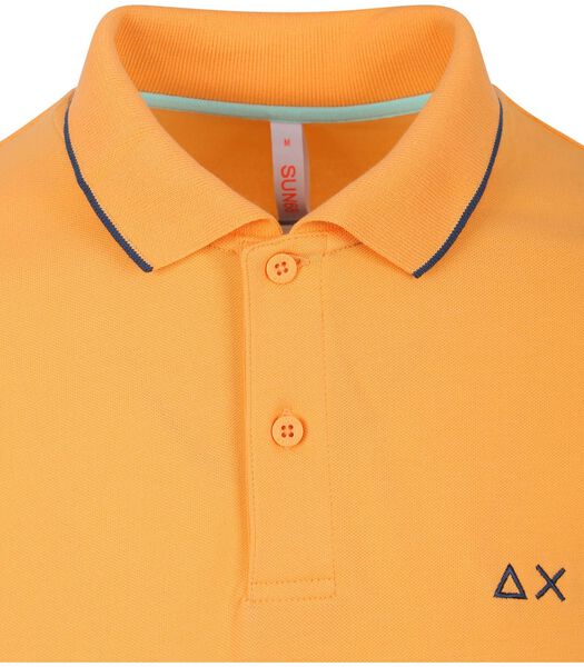 Poloshirt Small Stripe Collar Oranje