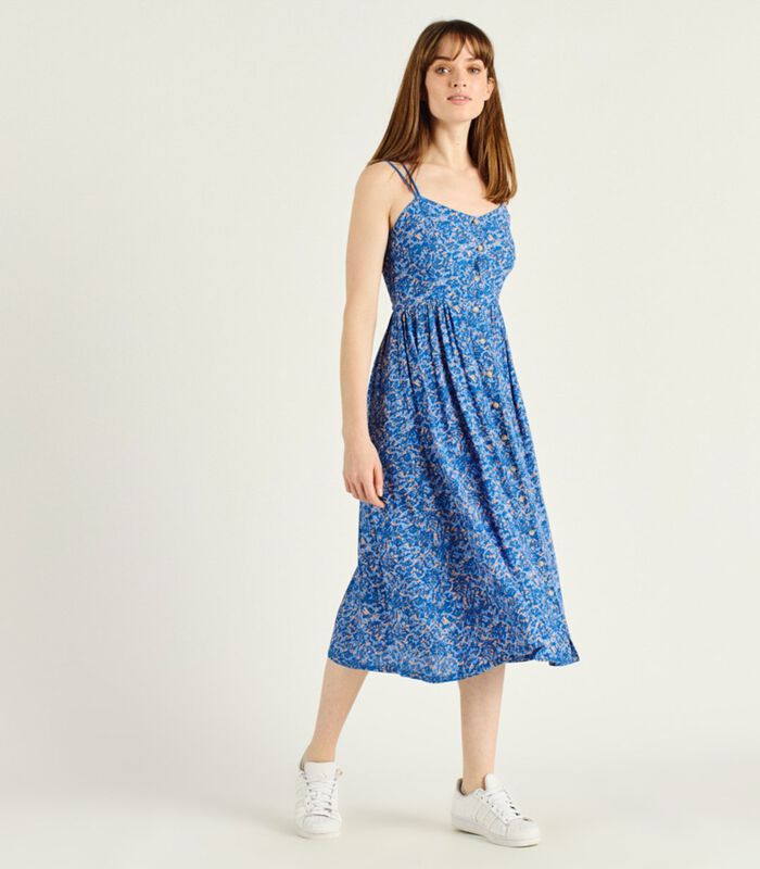 Lange jurk met V-hals en bloemenprint ANABELA image number 0