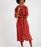 TROPHEO AMADEA lange rode jurk met bloemenprint image number 0