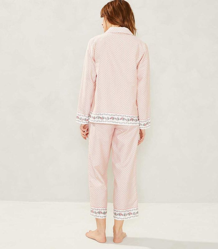 Bastide - Pyjama 7/8 en satin de coton image number 3