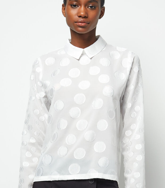 Witte top met overhemdkraag MOJEAN image number 3