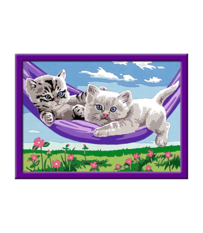 Schilderen op nummer Kittens in de hangmat image number 1
