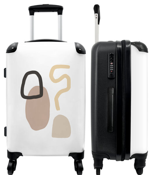 Handbagage Koffer met 4 wielen en TSA slot (Abstract - Lijnen - Vormen - Wit)
