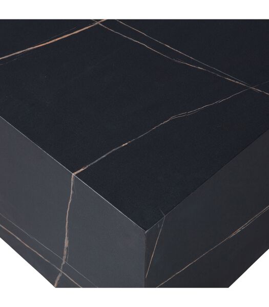 Table Basse aspect marbré - MDF - Noir - 40x60x60 - Benji