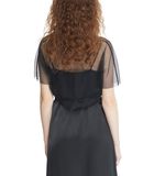 Zwarte jurk FRIZA met bandjes en nettop image number 4