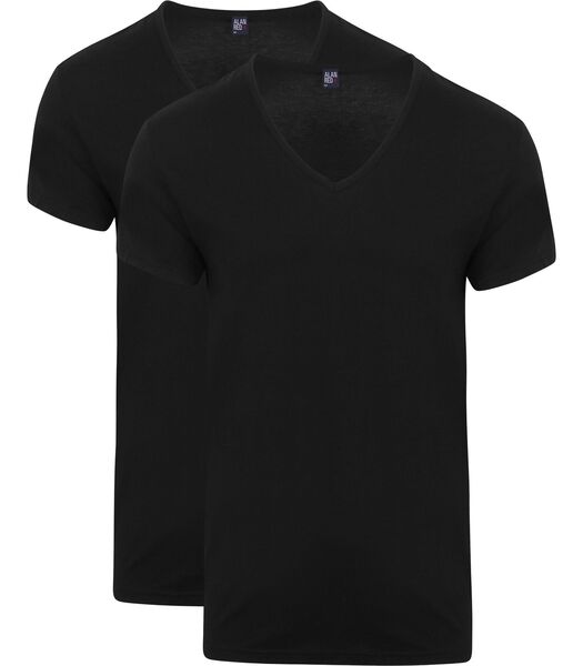 V-Hals Dean T-Shirt (2Pack) Zwart