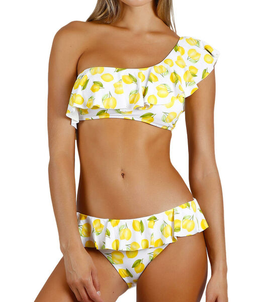 Tweedelig asymmetrisch bikinisetje met ruches Lemons