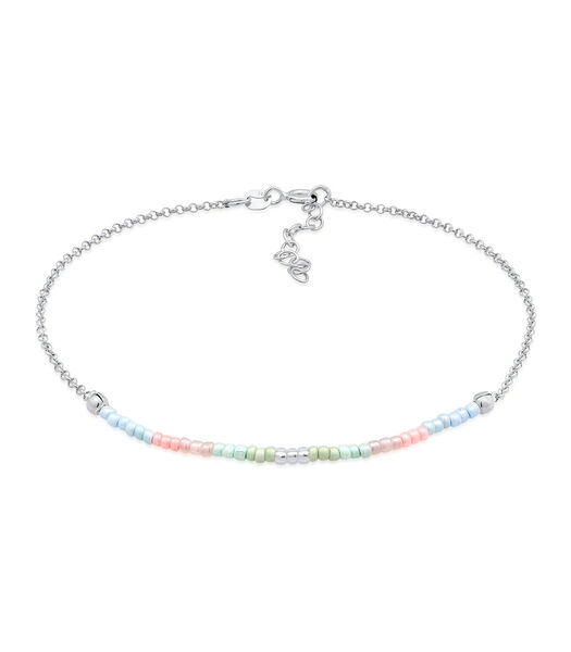 Bracelet De Cheville Femmes Bracelet De Cheville Boule Beads Pastel En Argent Sterling 925