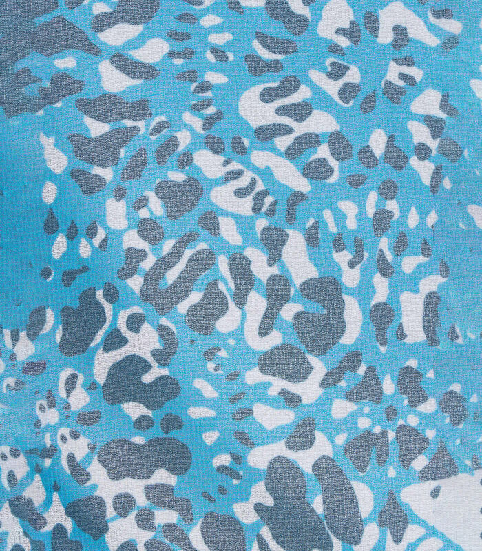 Chemise bleue en voile encolure tunisienne image number 4