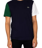 T-shirt coupe classique en jersey de coton color-block image number 1