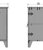 Table de chevet - Pin brossé  - Gris - 63,5x37x35 cm - Kluis image number 2