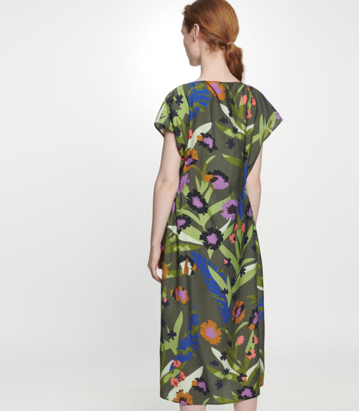 Robe Floral Manche courte Col image number 1