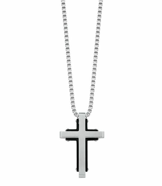 Chaîne avec pendentif pour hommes, acier inoxydable | croix