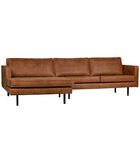 Chaise Longue Gauche - Eco-Cuir - Cognac - 85x300x86/155 - Rodeo image number 1