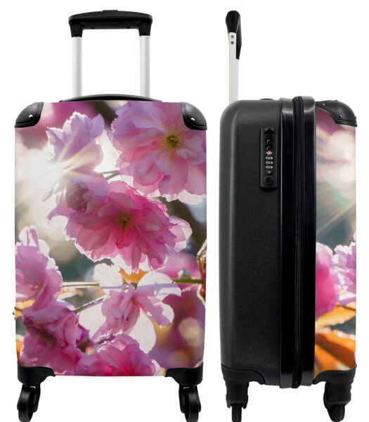 Valise spacieuse avec 4 roues et serrure TSA (Fleurs - Fleur - Rose - Printemps - Soleil)
