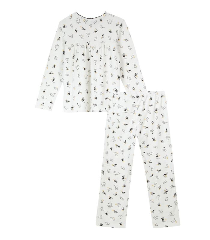 Oeko-Tex lange pyjama met kattenprint image number 1