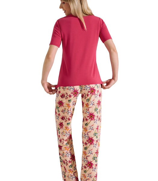 Pyjama broek t-shirt korte mouwen Flowers