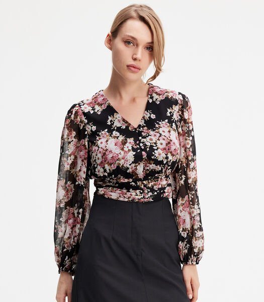 Korte blouse met bloemenprint