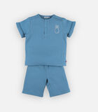 2-delige blauwe pyjama uit bio jersey image number 0