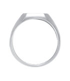Ring Heren Signet Ring Emaille Zwart Basis Trend In 925 Sterling Zilver Verguld image number 2